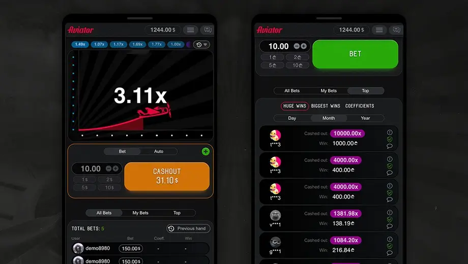 Aviator on mobile divices